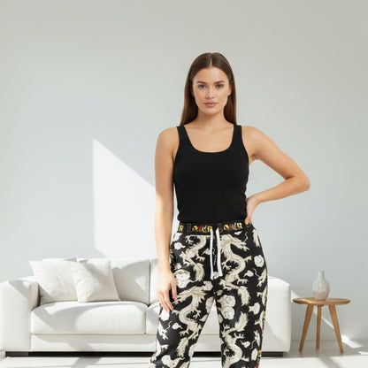 Dragon Print Athletic Joggers for Comfort & Style, Casual Wear, Workouts