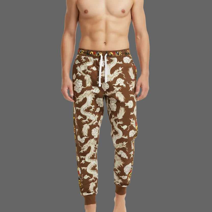 Dragon Print Athletic Joggers for Comfort & Style, Unisex Lounge Pants
