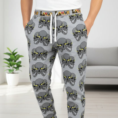 Unisex Skull Print Athletic Joggers, Trendy Loungewear, Casual Fitness Pants
