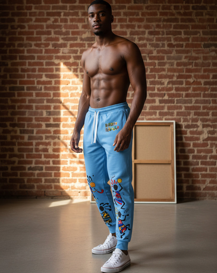 Kokopelli Dance Athletic Unisex Joggers — Colorful Afro-Caribbean Musician Art Printify