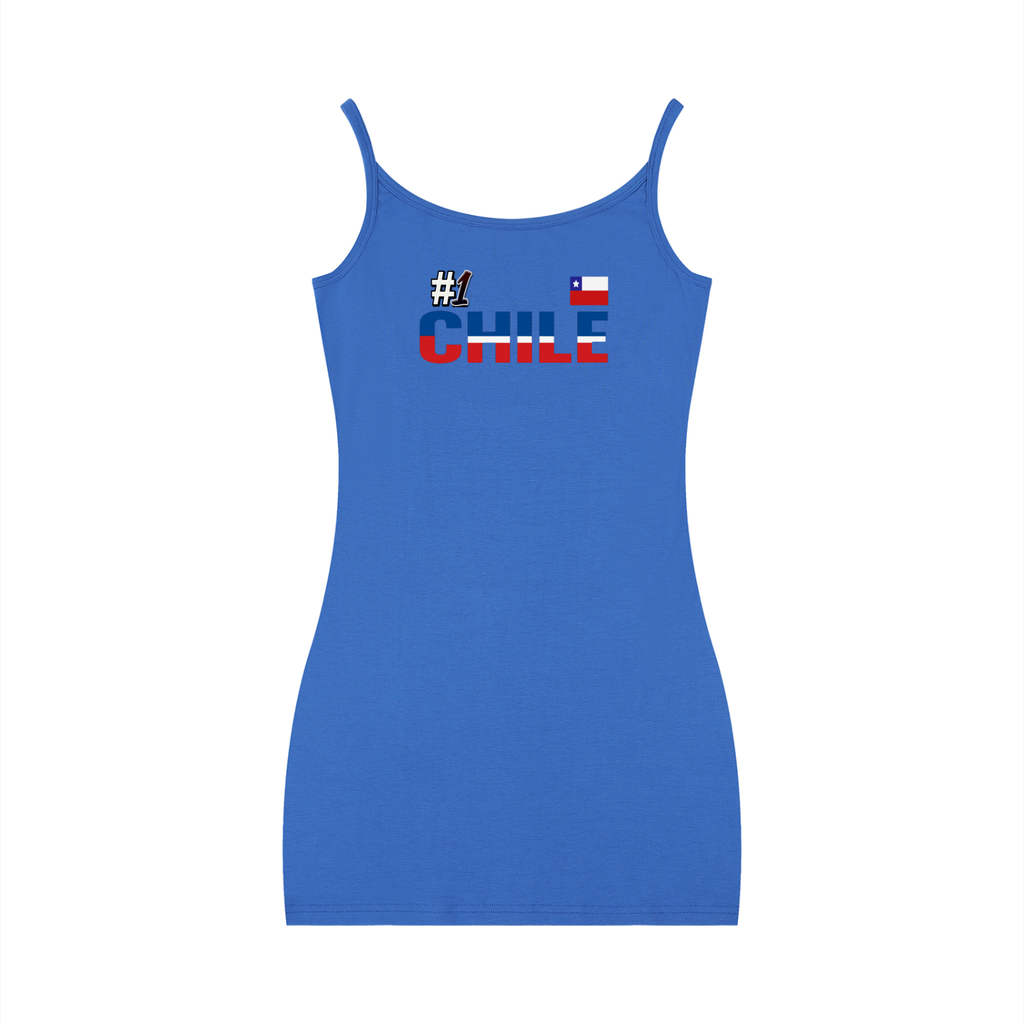 Women's Sleeveless Fitted Dress Featuring the Chilean Flag Design
