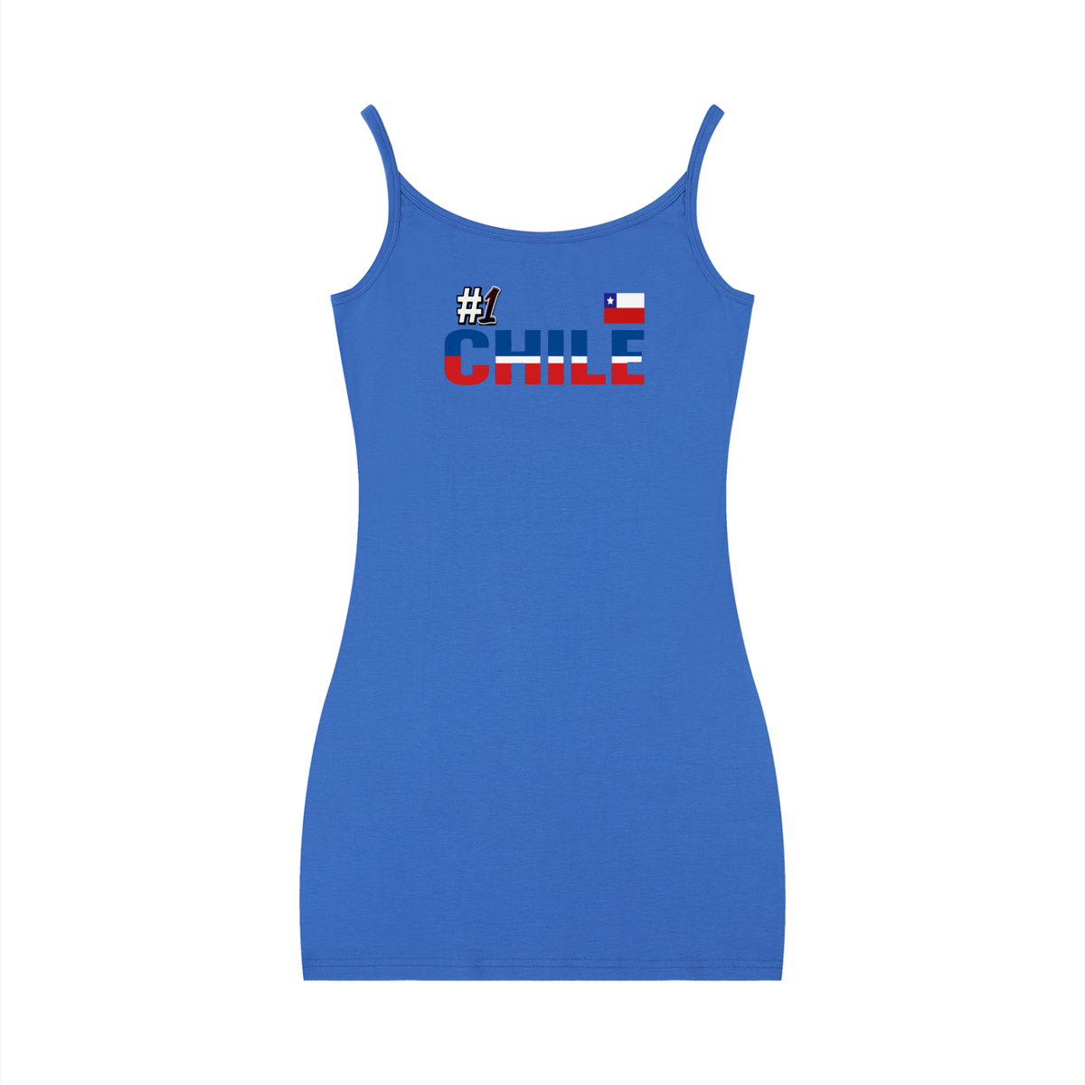 Women's Sleeveless Fitted Dress Featuring the Chilean Flag Design