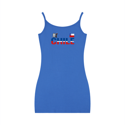 Women's Sleeveless Fitted Dress Featuring the Chilean Flag Design