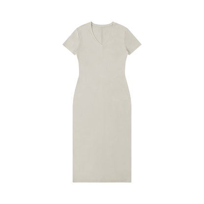 Women's V-Neck Short Sleeve Long Maxi Dress