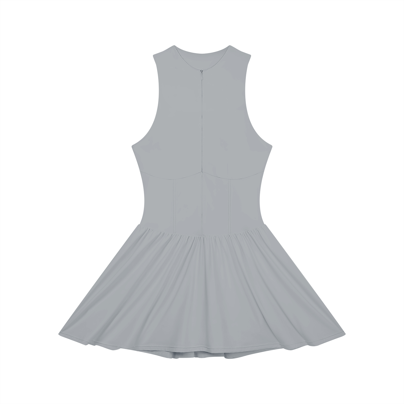 Women’s Ruched Sleeveless Full-Zip Summer  Dress
