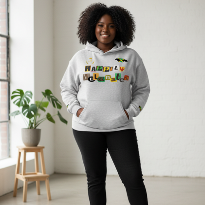 Jamaica Flag Themed Graphic Oversize Fleeced Unisex Hoodie