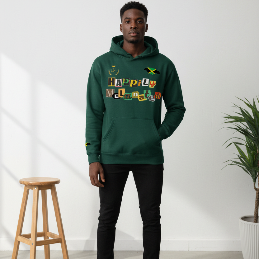 Jamaica Flag Themed Graphic Oversize Fleeced Unisex Hoodie