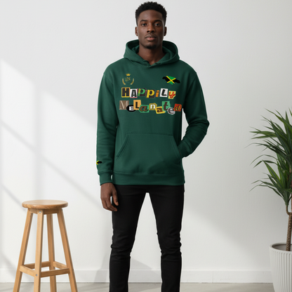 Jamaica Flag Themed Graphic Oversize Fleeced Unisex Hoodie