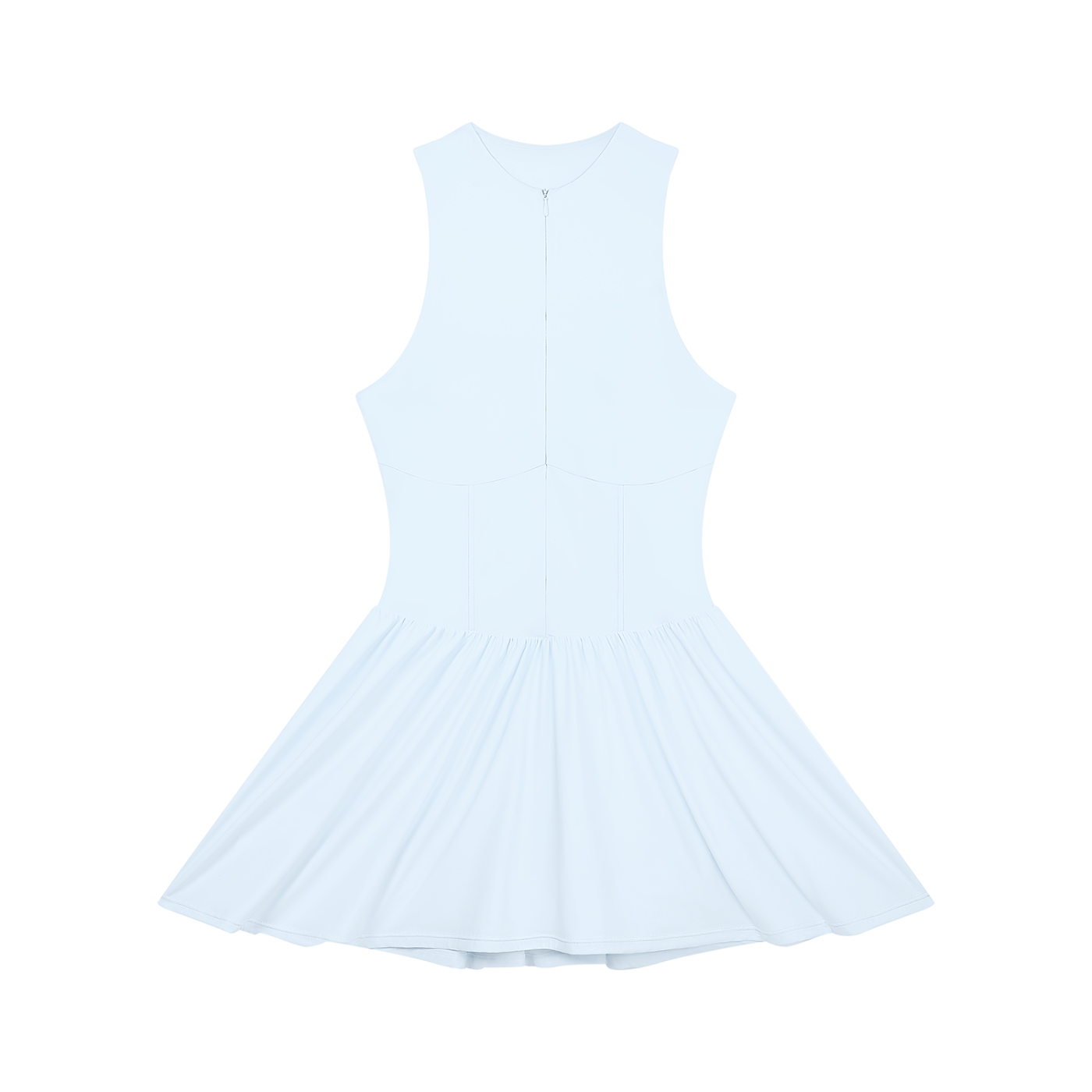 Women’s Ruched Sleeveless Full-Zip Summer  Dress
