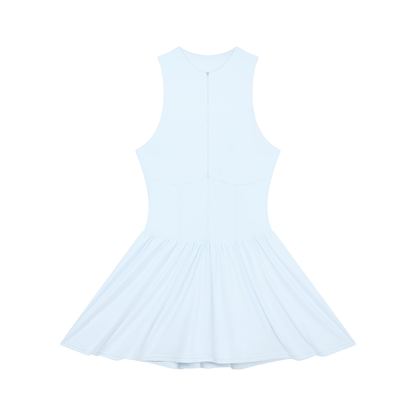 Women’s Ruched Sleeveless Full-Zip Summer  Dress