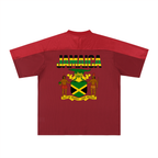 Jamaican Flag Themed Graphic Mesh V-Neck Soccer Jersey