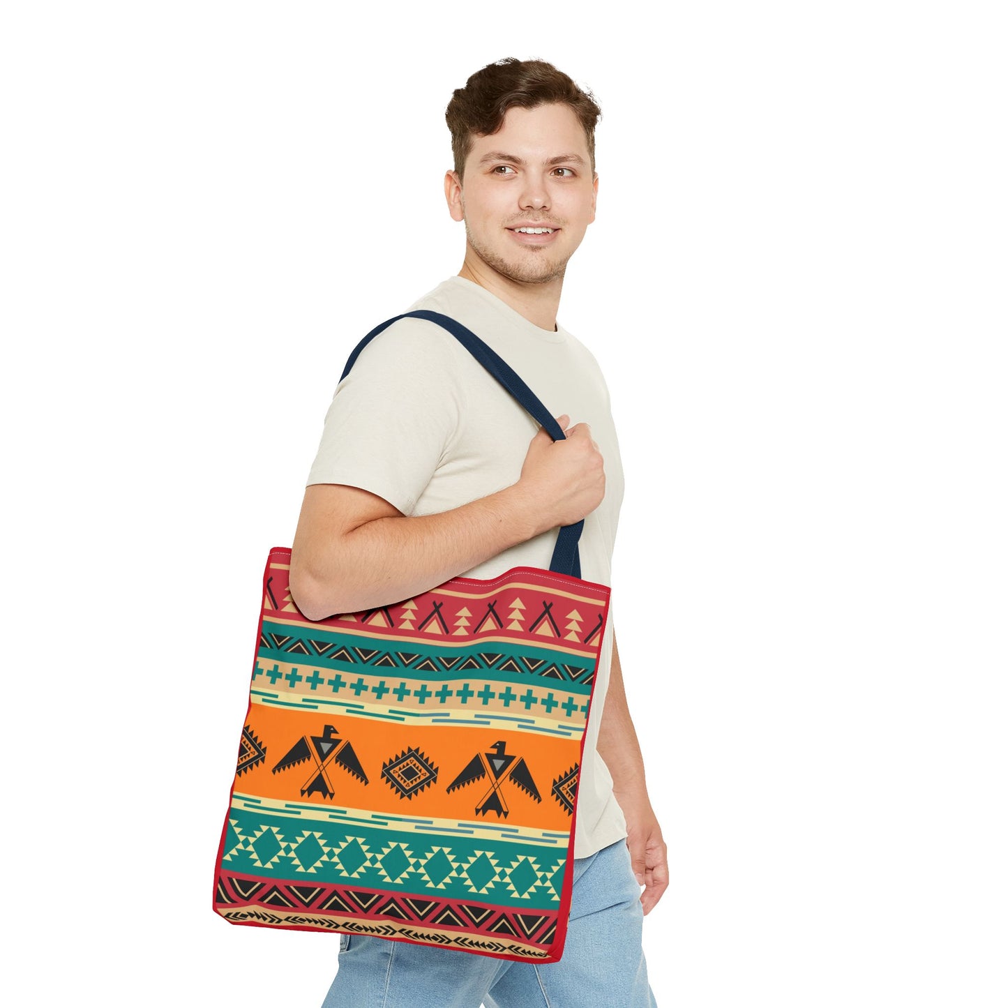 Southwestern Pattern Tote Bag - Native-Inspired Aztec Eagle Print
