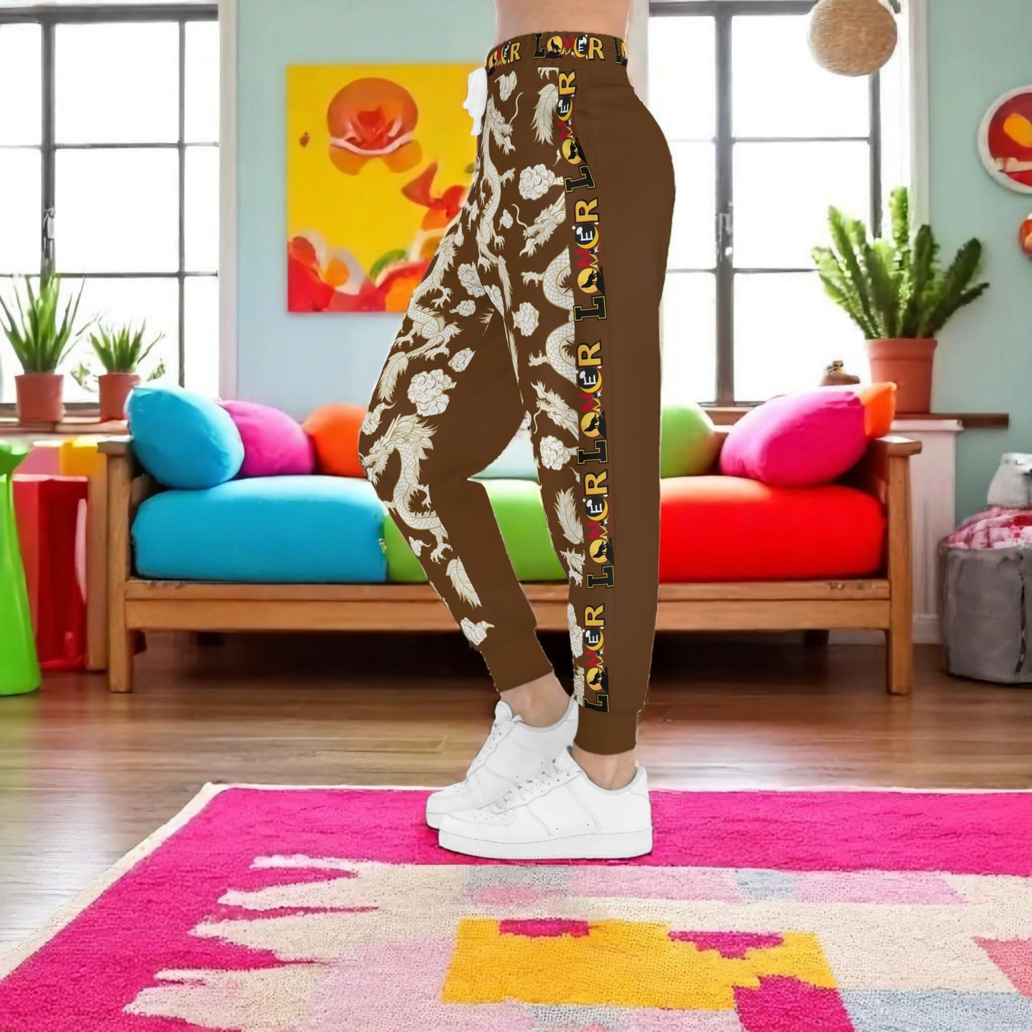 Dragon Print Athletic Joggers for Comfort & Style, Casual Wear, Workouts, Unisex Lounge Pants
