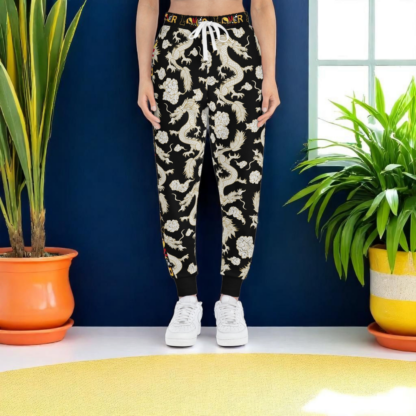 Dragon Print Athletic Joggers for Comfort & Style, Casual Wear, Workouts