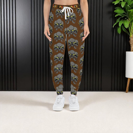 Unisex Skull Print Athletic Joggers, Trendy Loungewear, Casual Fitness Pants