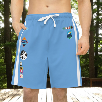 Adventure-Inspired Athletic Shorts, Casual Gym Wear, Perfect for Summer Activities