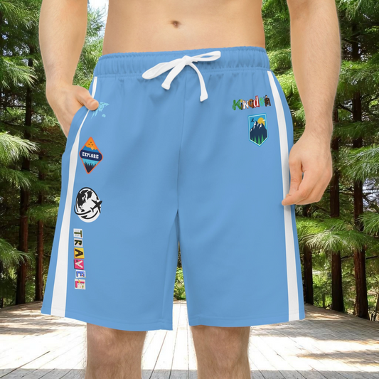 Adventure-Inspired Athletic Shorts, Casual Gym Wear, Perfect for Summer Activities