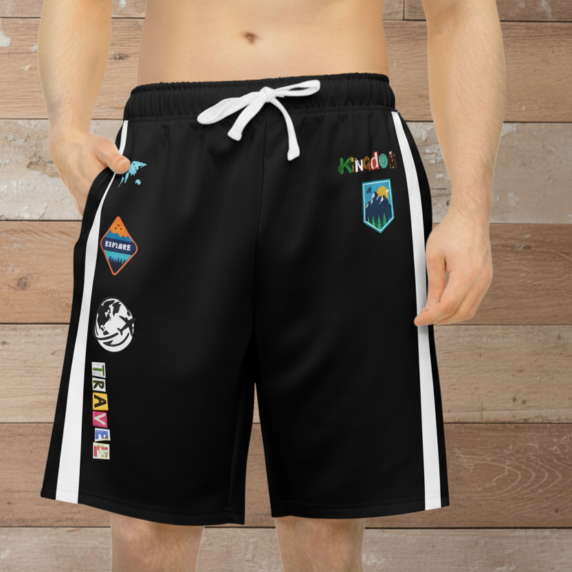 Unisex Adventure-Inspired Athletic Shorts, Casual Gym Wear, Perfect for Summer Activities Printify