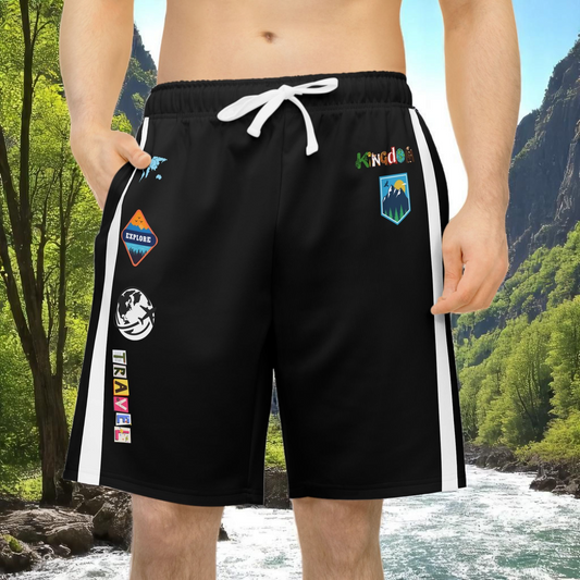 Unisex Adventure-Inspired Athletic Shorts, Casual Gym Wear, Perfect for Summer Activities