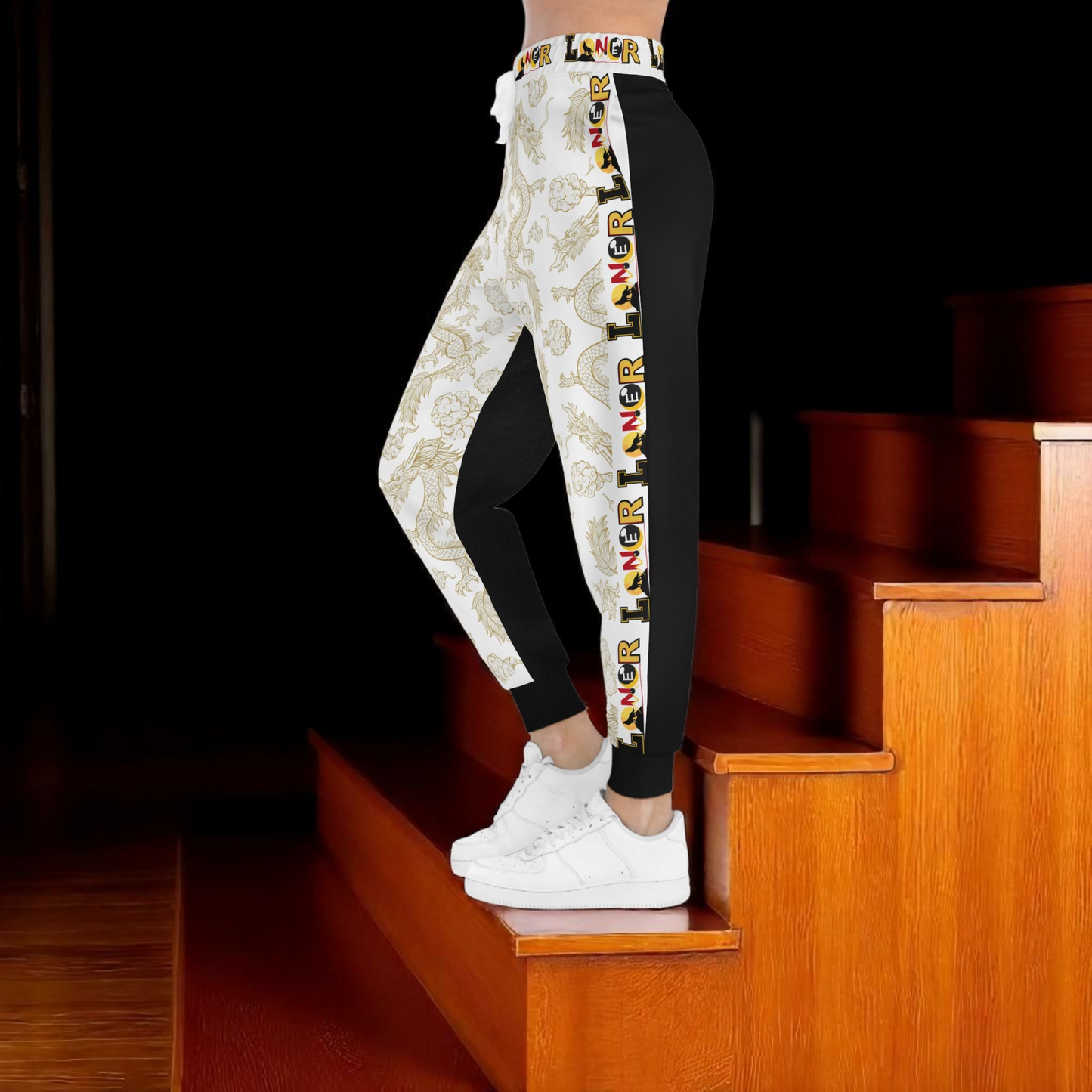 Multi- Colored Dragon Print Athletic Joggers for Comfort & Style, Unisex Casual Wear