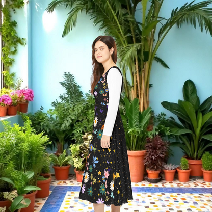 Celestial Floral Long Sleeve Dance Dress - Perfect for Parties, Events, Spring Celebrations