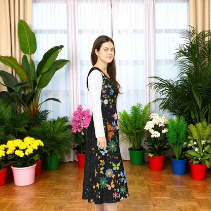 Celestial Floral Long Sleeve Dance Dress - Perfect for Parties, Events, Spring Celebrations