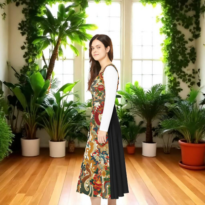 Elegant Floral Print Long Sleeve Dance Dress, Perfect for Parties, Dance Recitals