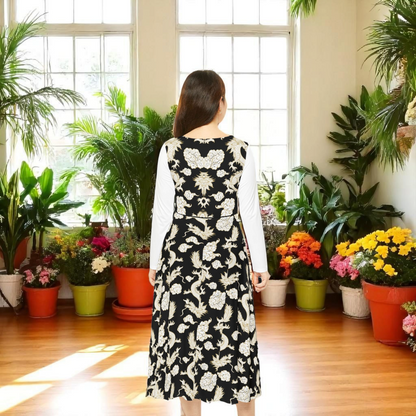 Elegant Dragon Print Long Sleeve Dance Dress | Boho Style, Dance Wear, Vintage Inspired