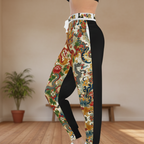 Vibrant Floral Dragon Print Athletic Joggers, Comfortable Unisex Sweatpants Printify