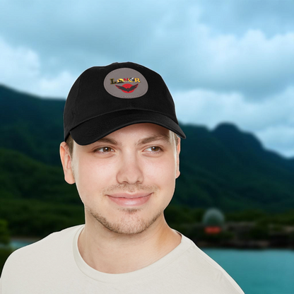 Dad Hat - Lone Wolf Themed Unisex Dad Hat with Leather Patch (Round) Unisex