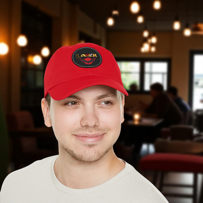 Dad Hat - Lone Wolf Themed Unisex Dad Hat with Leather Patch (Round) Unisex