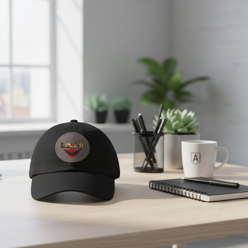 Dad Hat - Lone Wolf Themed Unisex Dad Hat with Leather Patch (Round) Unisex Printify