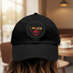 Dad Hat - Lone Wolf Themed Unisex Dad Hat with Leather Patch (Round) Unisex Printify