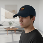 Dad Hat - Lone Wolf Themed Unisex Dad Hat with Leather Patch (Round) Unisex Printify