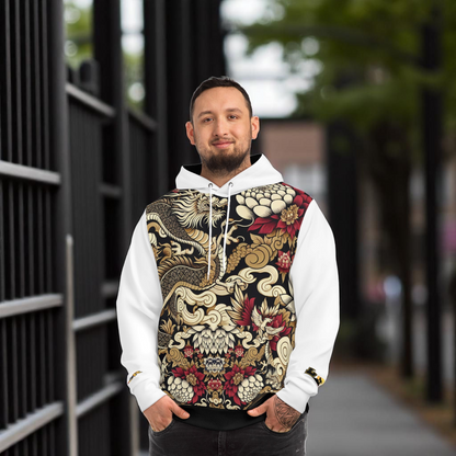 Stylish Dragon Hoodie, Unique Fashion Sweatshirt, AOP Design, Trendy Streetwear