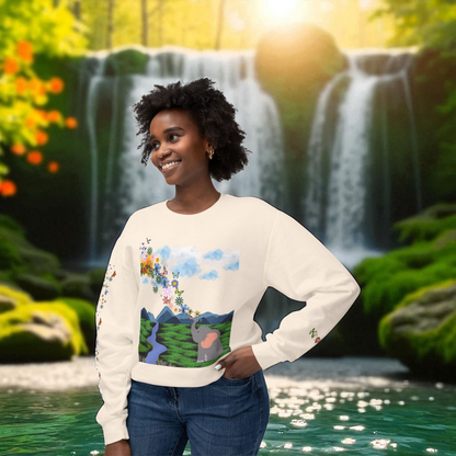 ElephantUnisex Sweatshirt, Handcrafted Space Design Comfy Pullover, Celestial Print