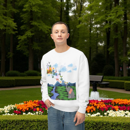 ElephantUnisex Sweatshirt, Handcrafted Space Design Comfy Pullover, Celestial Print