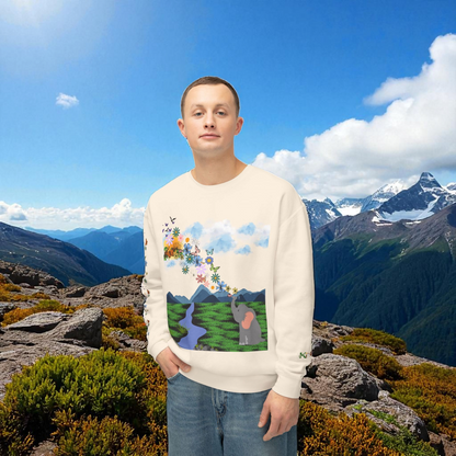 ElephantUnisex Sweatshirt, Handcrafted Space Design Comfy Pullover, Celestial Print