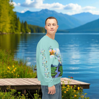 ElephantUnisex Sweatshirt, Handcrafted Space Design Comfy Pullover, Celestial Print