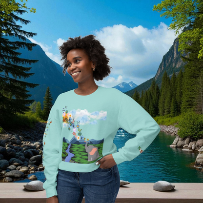 ElephantUnisex Sweatshirt, Handcrafted Space Design Comfy Pullover, Celestial Print