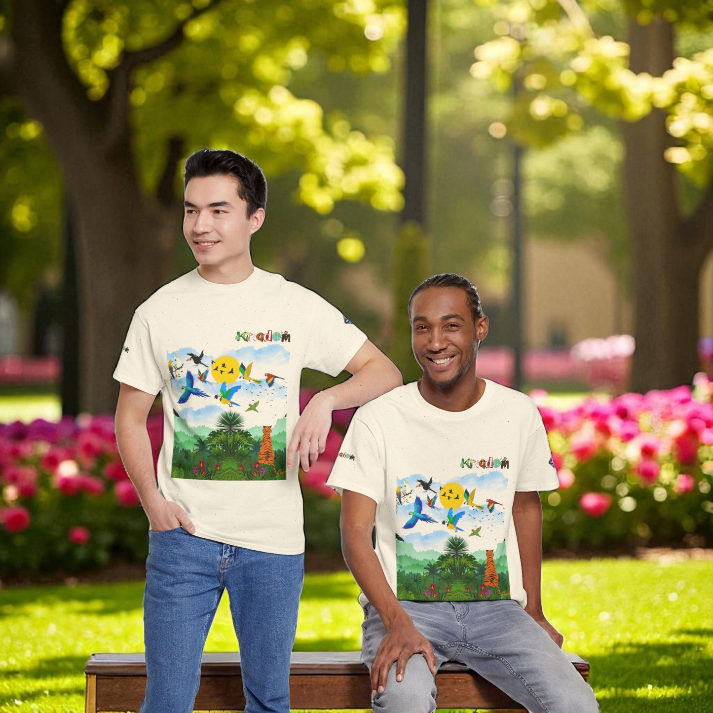 Tropical Birds Unisex Tee, Jungle Animals Graphic Shirt, Nature Inspired T-Shirt