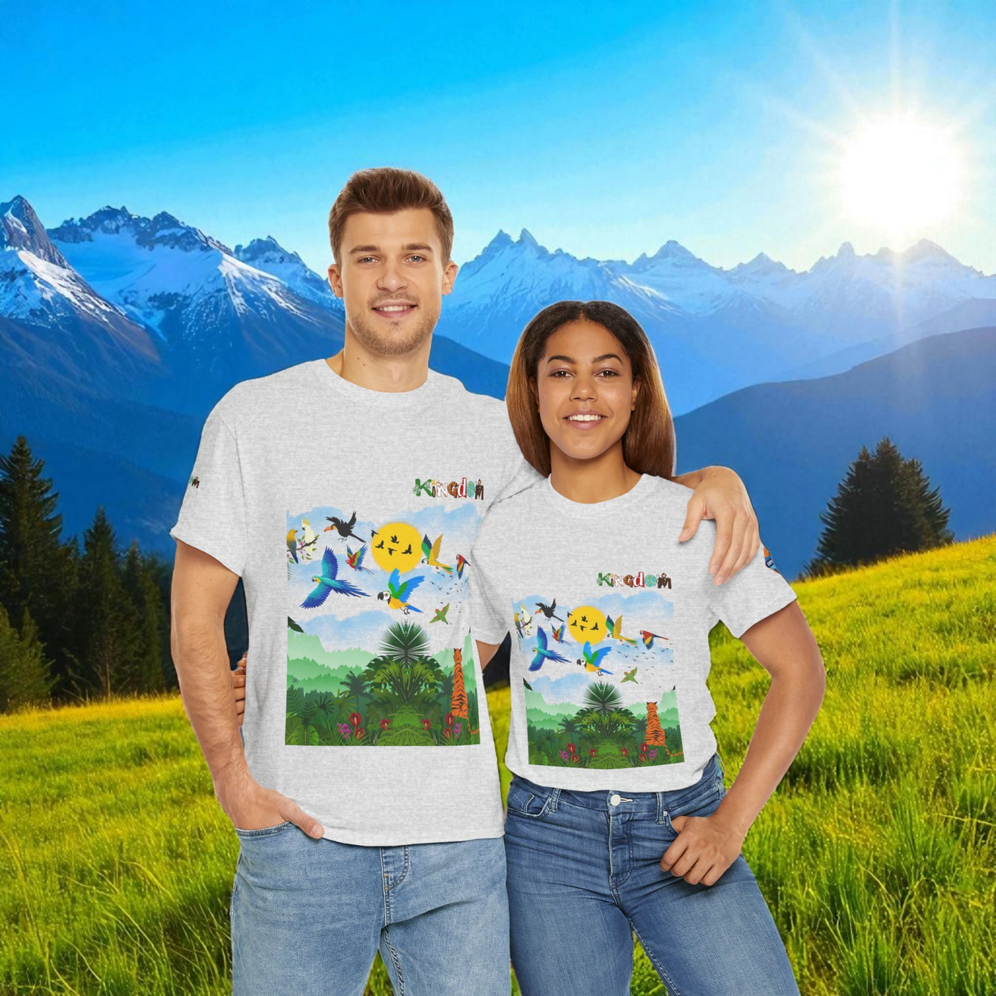 Tropical Birds Unisex Tee, Jungle Animals Graphic Shirt, Nature Inspired T-Shirt