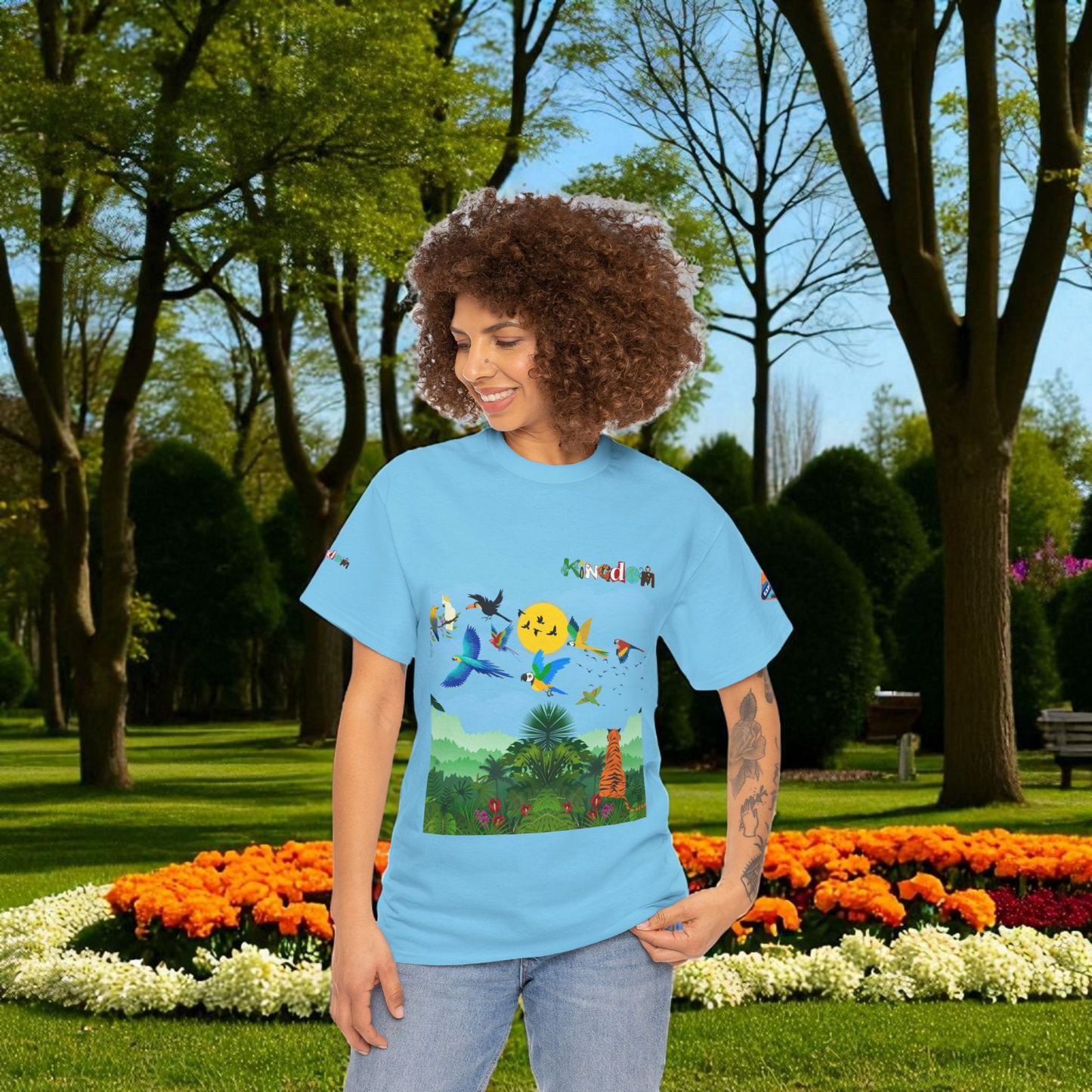 Tropical Birds Unisex Tee, Jungle Animals Graphic Shirt, Nature Inspired T-Shirt