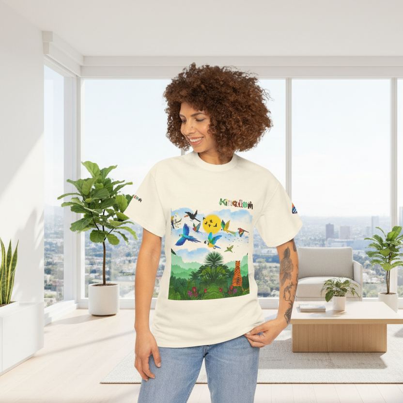 Tropical Birds Unisex Tee, Jungle Animals Graphic Shirt, Nature Inspired T-Shirt Printify