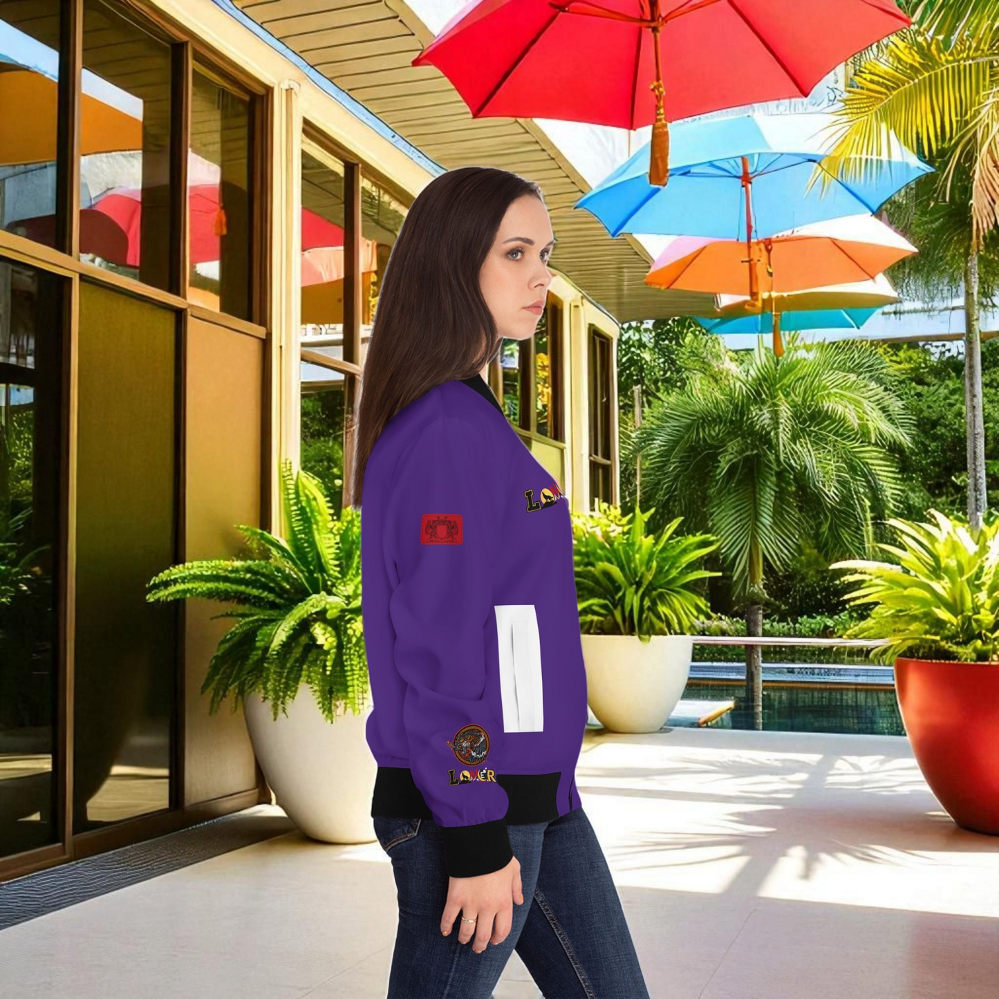 Gothic Bomber Jacket, Eye Art Women's Outerwear, Unique All Over Print Jacket, Edgy Goth Fashion, Statement Piece, Dark Alternative