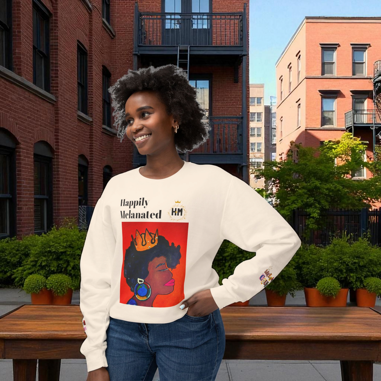 Afrocentric Graphic Sweatshirt - Black Art Unisex Lightweight Crewneck