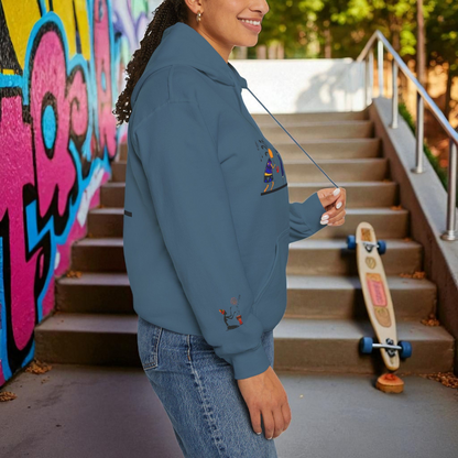 Ethnic Streetwear Pullover Hoodie, Hand-Drawn Tribal Music Art, Urban Fashion