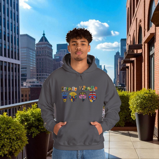 Ethnic Streetwear Unisex Heavy Blend, Hand-Drawn Tribal Music Art, Daily Wear