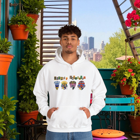 Ethnic Streetwear Unisex Heavy Blend, Hand-Drawn Tribal Music Art, Daily Wear