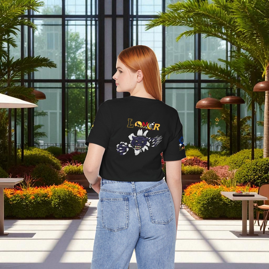 Panther Graphic Unisex Tee, Wild Animal Art Shirt, Jersey Wolf Design Top, Graphic Tee